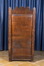 An oak throne with interior compartment, 18th C.