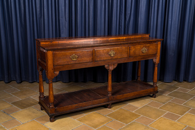 An English oak sideboard, 18th C. and later