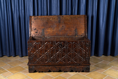 A Spanish walnut chest, 17th C.
