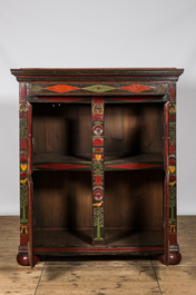 Une armoire &agrave; quatre portes en bois polychrome, Alsace, 1&egrave;re moiti&eacute; du 19&egrave;me