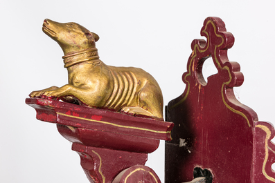 A Frisian polychrome and gilt wooden 'arretikker' or sleigh, The Netherlands, ca. 1900