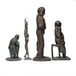 Lazar Gada&iuml;ev (&eacute;cole russe, 1938-2008): Quatre sculptures en bronze, 20&egrave;me