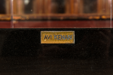 Avi Kenan (1951): 'Christianity', patinated bronze and plexi on a marble base, ed. 16/200, dated 1985