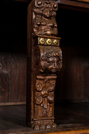 A Flemish wooden renaissance five-door cupboard, 17th C.