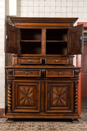 A French wooden buffet 'deux-corps', 19th C.