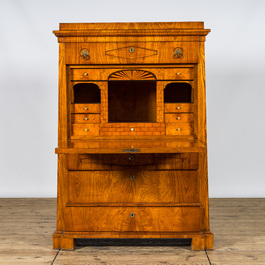 A German fruitwood 'secr&eacute;taire &agrave; abattant', 19th C.
