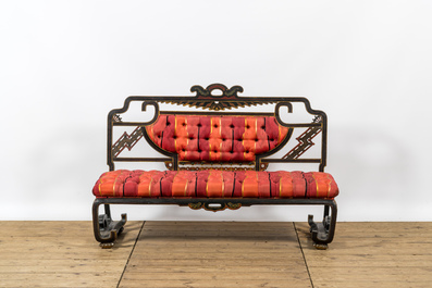 A French oriental inspired three-piece salon set including a sofa and a pair of armchairs, 19th C.