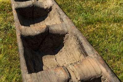 An African wooden ladder, 19/20th C.