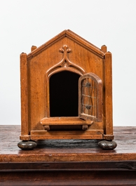 A wooden Gothic Revival bird or animal box, ca. 1900