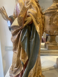 A large polychromed basswooden figure of Saint Regina, Southern Germany or Salzburg, early 16th C.