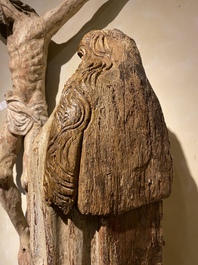 Grande Vierge &agrave; l&rsquo;Enfant en ch&ecirc;ne sculpt&eacute;, polychrom&eacute; et dor&eacute;, Flandres, 2&egrave;me moiti&eacute; du 16&egrave;me