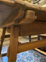 A square German wooden payment table, 18th C.