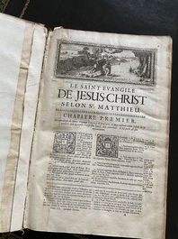 Antoine de Vitre, '&lsquo;La sainte bible traduite en Fran&ccedil;ois, le latin de la vulgate &agrave; c&ocirc;t&eacute;...', 2 vol., Luik, 1701