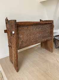A wooden coffer on stand, Pakistan or Nuristan, 1st half 20th C.