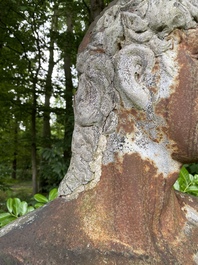 Importante sculpture de jardin figurant Apollon en fer de fonte, 20&egrave;me