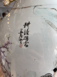 A Chinese qianjiang cai vase, Ma Qing Yun 馬慶雲 seal mark, dated 1920