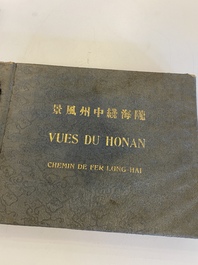 Une m&eacute;daille de l'ordre du m&eacute;rite de la r&eacute;publique 1&egrave;re classe et son document de 1918, et le livre: 'Vues de Honan', 1920