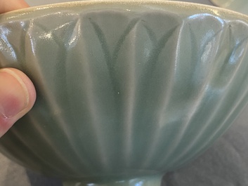 Two Chinese Longquan celadon bowls, Song or later