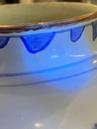 A Chinese blue and white 'dragon' vase, Shunzhi