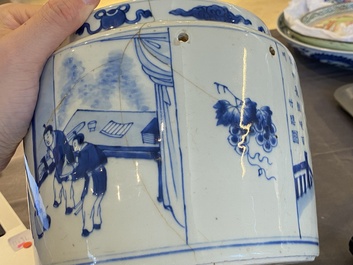 A Chinese blue and white 'Eight Immortals of the Wine Cup' (飲中八仙) bowl, Kangxi