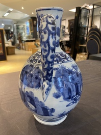 Verseuse en porcelaine de Japon en bleu et blanc, Edo, 17&egrave;me