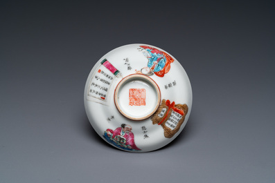 A varied collection of Chinese famille rose and qianjiang cai porcelain, 19/20th C.