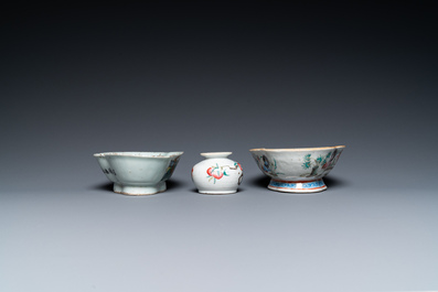 Collection vari&eacute;e en porcelaine de Chine famille rose et qianjiang cai, 19/20&egrave;me