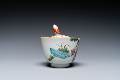 A Chinese famille rose 'trick cup', 19th C.