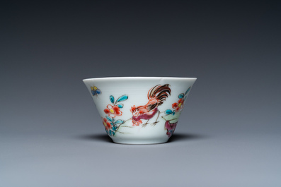 A Chinese famille rose 'Wu Shuang Pu' plate and a cup and saucer, Yongzheng and 19th C.