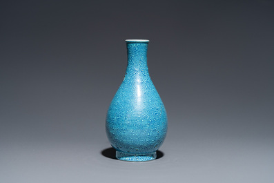 A Chinese robin's egg-glazed bottle vase, probably Qianlong