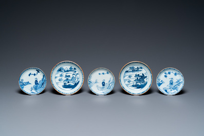 14 stukken theegoed in Chinees blauw-wit porselein, Kangxi en later