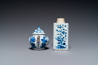 14 Chinese blue and white tea wares, Kangxi and later