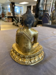 Bouddha en bronze dor&eacute;, Sino-Tibet, 18&egrave;me