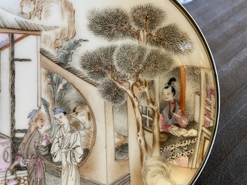 Een uitzonderlijk fijne Chinese famille rose kop en schotel, Yongzheng