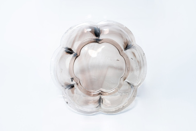 A Chinese rock crystal hexafoil bowl, 19/20th C.