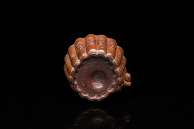 A Chinese carved bamboo cup with inscribed poem, 18th C.