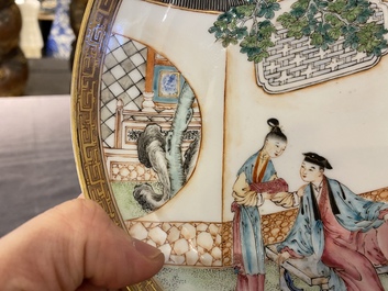 A very fine Chinese famille rose eggshell porcelain plate, Yongzheng