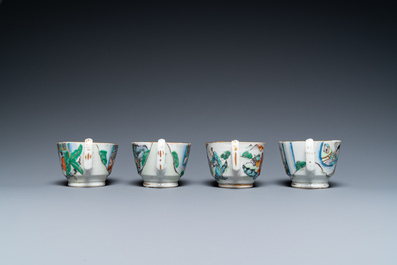 17 pi&egrave;ces d'un service &agrave; the en porcelaine de Chine famille verte de Canton, 19&egrave;me