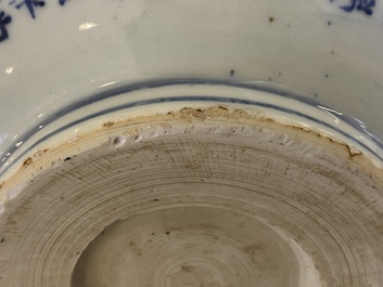 A Chinese blue and white 'Ode to the Red Cliff' bowl, Transitional period