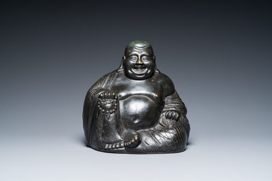 Een Chinese bronzen Boeddha, 19e eeuw