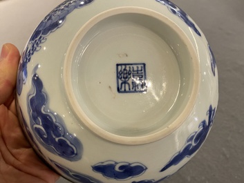 A Chinese blue and white 'Bleu de Hue' bowl for the Vietnamese market, Gia Lạc  嘉樂 mark, ca. 1820-40