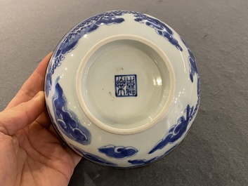 A Chinese blue and white 'Bleu de Hue' bowl for the Vietnamese market, Gia Lạc  嘉樂 mark, ca. 1820-40