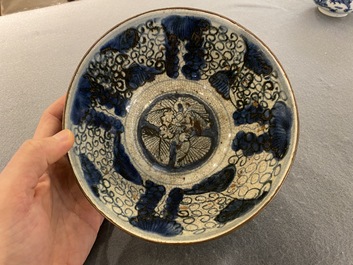 A Chinese blue and white Swatow bowl, Wan Fu You Tong 万福攸同 mark, Ming