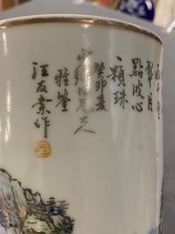 Porte-chapeau en porcelaine de Chine qianjiang cai, sign&eacute; Wang You Tang 汪友棠 et dat&eacute; 1903