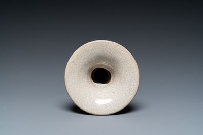 A Chinese ge-ware archaistic 'gu' vase, Qing