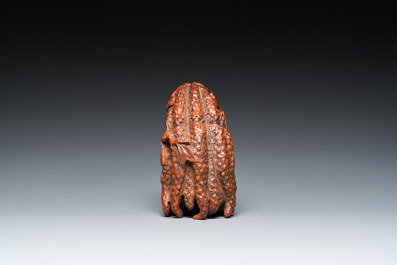 A Chinese carved bamboo 'Buddha hand' or fingered citron, 17/18th C.