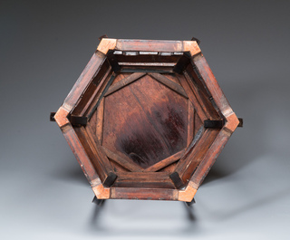 A Chinese hexagonal wooden table, Qing