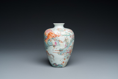 A Chinese famille rose 'meiping' vase, Republic