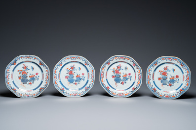 Eleven Chinese famille rose and Imari-style plates, Kangxi/Qianlong