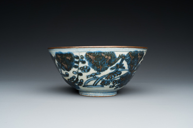 Bol en porcelaine de Chine en bleu et blanc dite 'de Swatow', marque de Wan Fu You Tong 万福攸同, Ming